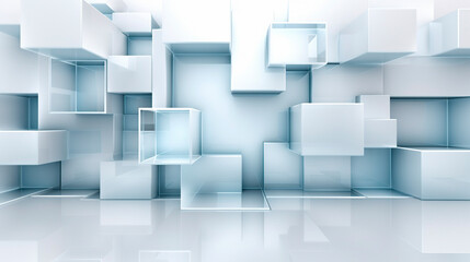 Abstract background made of blue cubes