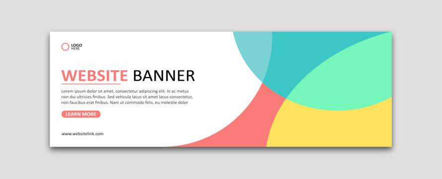 Summer web banner design template to business promotion, editable horizontal website banner template with colorful abstract summer background. Suitable for web, internet ads. Summer colors theme