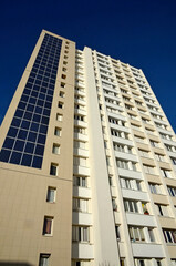 panneaux solaires, immeuble, quartier du centre ville, la Dalle, Choisy le Roi, région Ile de France, 94, Val de Marne, France