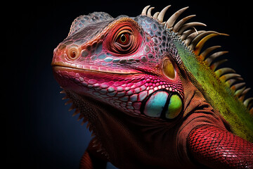Fototapeta premium Beautiful iguana on a light background. Generative AI