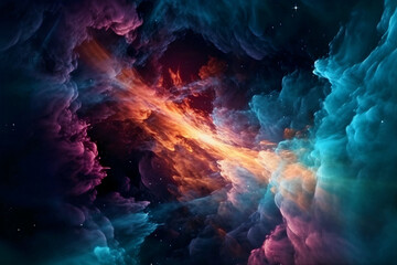 space nebula background, generative ai