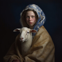 Character concept imagery for Mary had a little lamb nursery rhyme. 