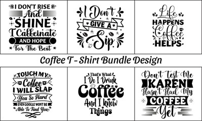 Fototapeta premium Coffee T-Shirt Bundle Design