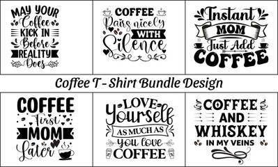 Fototapeta premium Coffee T-Shirt Bundle Design