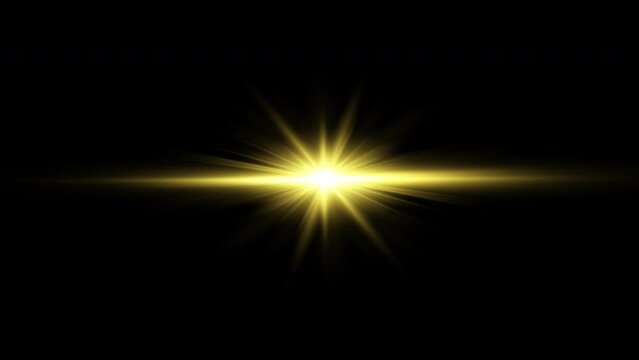 The appearance of light, the sun, dawn. Smooth appearance of light on a black background. Light in 4k resolution. stock video