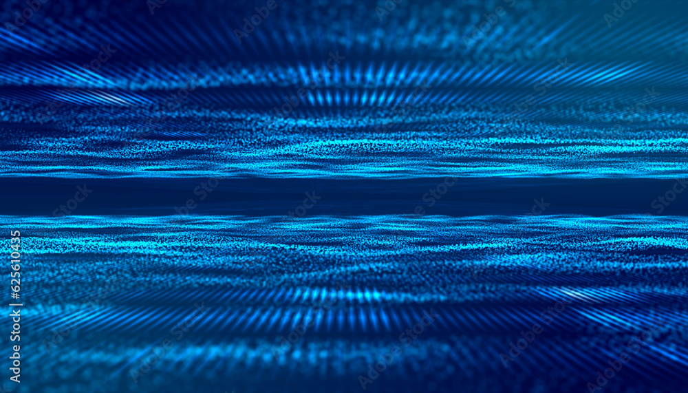 Poster background in abstract technology. several interconnected dots and lines on a wavy surface. futurist