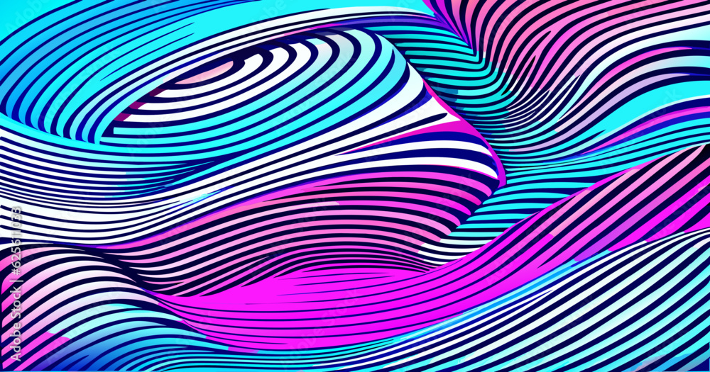 Poster wave-abstract-vector-background-3d