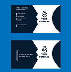 creative business card design with blue and wite colore