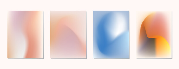 Fototapeta premium SET SOFT GRADIENT MESH FLUID BLURRED BACKGORUND DESIGN WITH COPY SPACE AREA VECTOR TEMPLATE GOOD FOR POSTER, WALLPAPER, COVER, FRAME, FLYER, SOCIAL MEDIA 