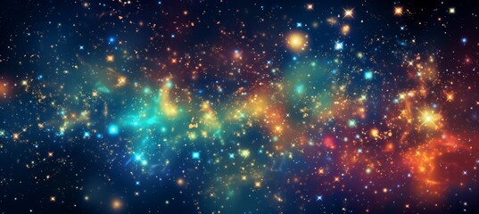 Colorful starry space background. Generative AI technology.