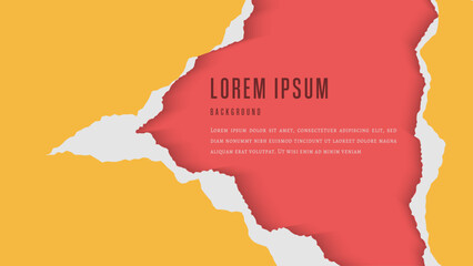 Modern Colorful Paper Ripped Frame Design Template