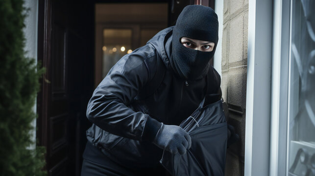 Burglar in mask