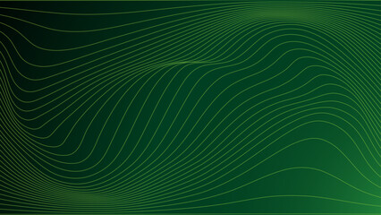 Abstract green waves background design. Vector template banner,  background.