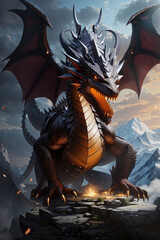 Mystical Dragon Illustration - Legendary Creature Concept