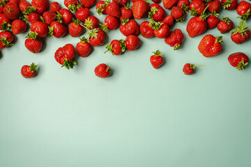 Fresh strawberry flat lay
