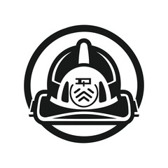 logo of a firefighter's helmet. Firefighters' helmet simple vector logo illustration for website design, isolated on white