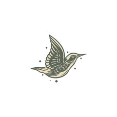 Vector Logo Illustration Flaying Bird Colorful Style, bird vector icon concept