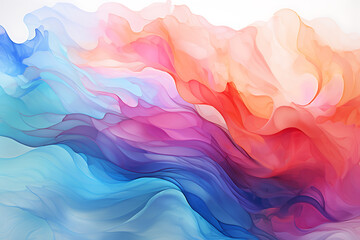 Fototapeta na wymiar abstract watercolor swirls in vibrant hues Generative AI