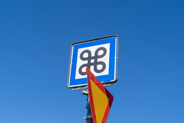 Sign in Iceland indicating a scenic view or point of interest along the road