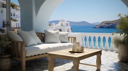 Relaxing scene at a holiday, Living Room with Chairs Overlooking the Sea.