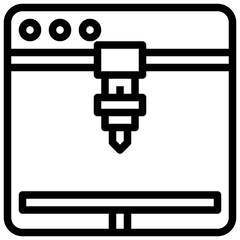 3d printer line icon,linear,outline,graphic,illustration