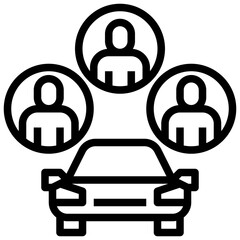 car line icon,linear,outline,graphic,illustration