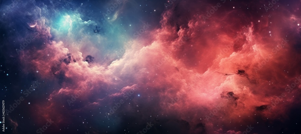 Wall mural nebula gas clouds space background. generative ai technology.