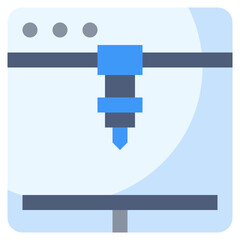 3d printer line icon,linear,outline,graphic,illustration