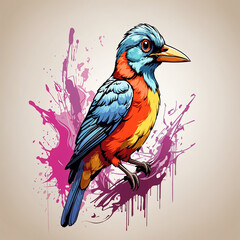 parrot on a branch wallpaper and background generated by AI
