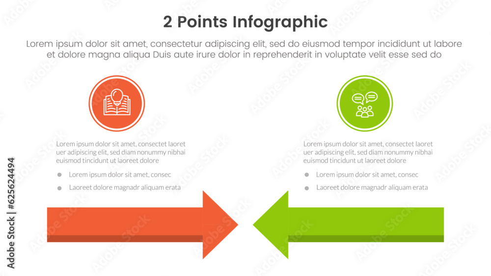 Poster versus or compare and comparison concept for infographic template banner with arrows head to head wi