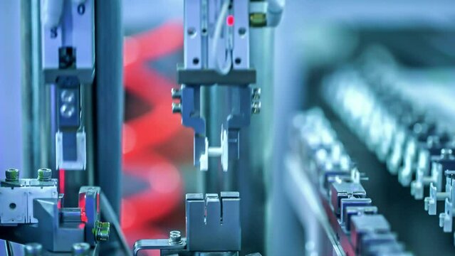 Automated electronic component assembly line. Technology and automation.