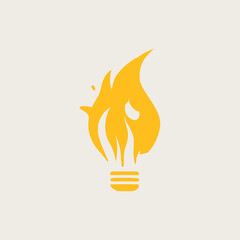 Modern fire logo or icon design, fire logo minimalist design colorful Vector illustration