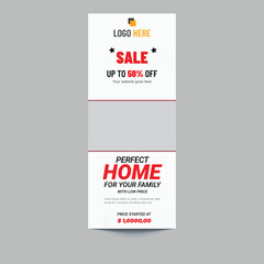 Real estate agency roll up banner design or pull up banner template
