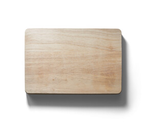 wood cutting board from above with a semitransparent shadow