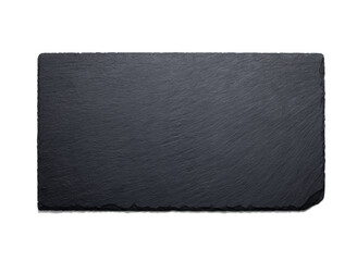 Black slate plate from above with a semitransparent shadow