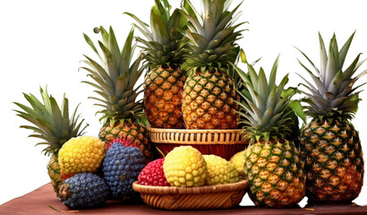 Variety of pineapples fruits - 1