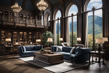 Loft Urban and Contemporary Decor for the Living Room Luxury, Roomy Apartment, created with AI.