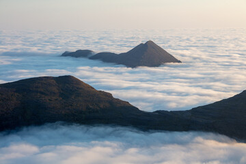 Torridon Mountains from above the clouds during Temperature Inversion from Liathach, Scotland Landscape