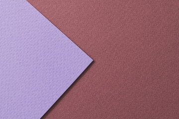 Rough kraft paper background, paper texture lilac red burgundy colors. Mockup with copy space for text.