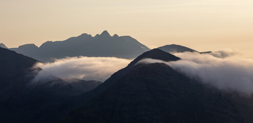 The Black Cuillin Mountains from Beinn na Caillich, Isle of Skye, Scotland Landscape