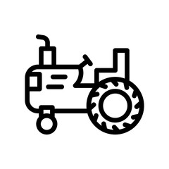 tractor line icon illustration vector graphic. Simple element illustration vector graphic, suitable for app, websites, and presentations isolated on white background