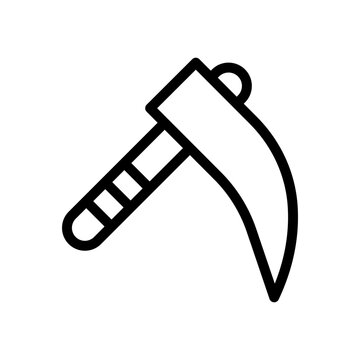 recommend clip art: scythe line icon illustration vector graphic. Simple element illustration vector graphic, suitable for app, websites, and presentations isolated on white background