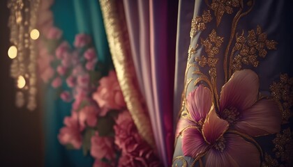 luxurious and traditional curtain for cultural event shows generative ai