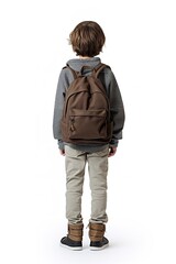 Fototapeta premium child kid with backpack ready to back to school isolated on white background png 