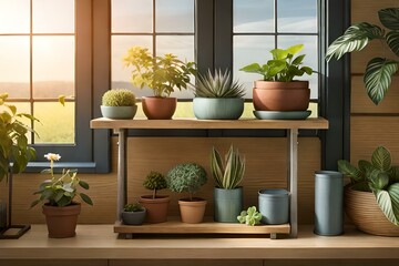 pots on the windowsill AI Generated 