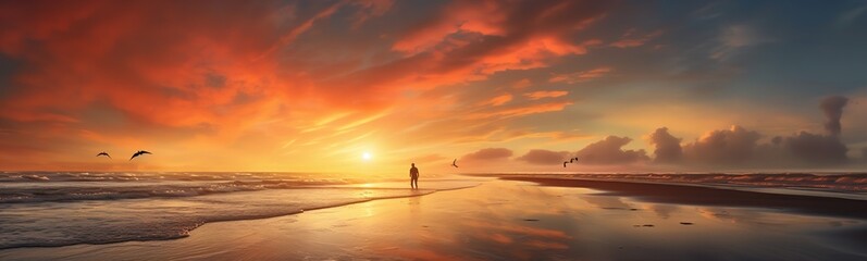 Fototapeta na wymiar photo landscape of the sunset on the sea beach