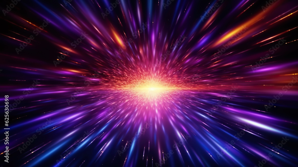 Wall mural lightspeed travel background. galaxy and cosmos exploration. generative ai