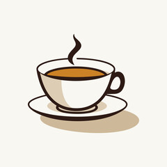 Coffee cup icon on light background. Vector illustration