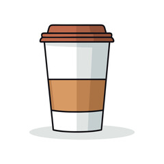 Disposable coffee paper cup icon isolated on white background. Vector illustration