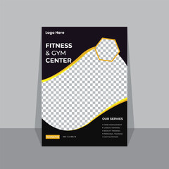 Gym flyer design template .fitness body building and gym flyer A4 size template 